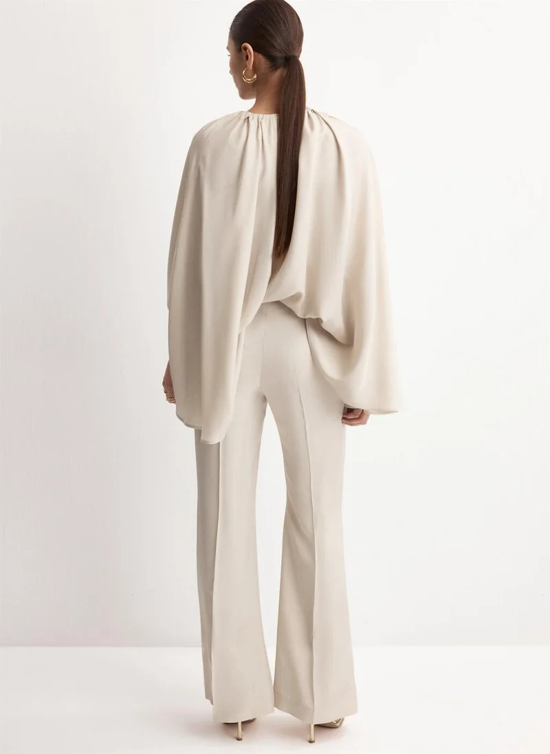 مانجو High-waist straight trousers